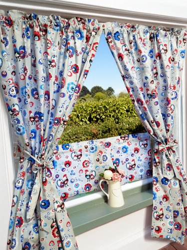 Komplet do kuchni folk koguty szare