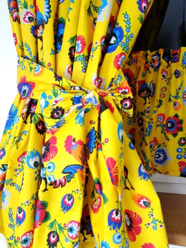 KOMPLET DO KUCHNI FOLK KOGUTY ŻÓŁTE