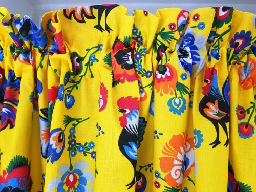 KOMPLET DO KUCHNI FOLK KOGUTY ŻÓŁTE