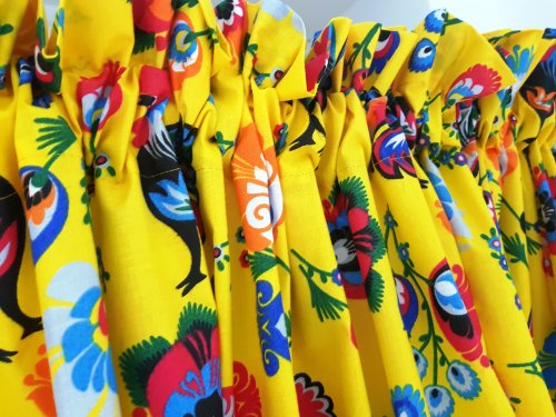 KOMPLET DO KUCHNI FOLK KOGUTY ŻÓŁTE