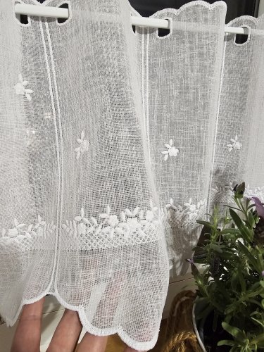 Zazdrostka panel haft białe kwiatuszki 35cm/60cm  (cena za 0,50mb)