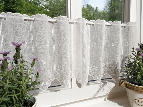 ZAZDROSTKA PANEL HAFT BIAŁE KWIATUSZKI2 40CM/60CM  (cena za 0,50mb)