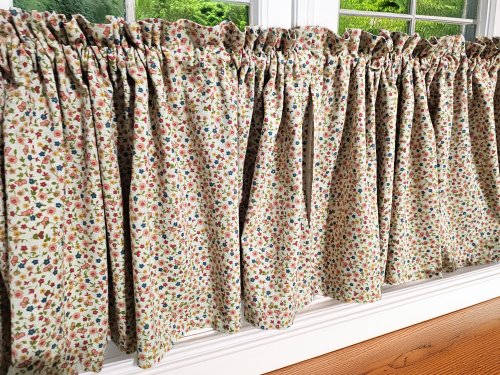 LAMBREKIN BEŻ KOLOROWE KWIATUSZKI