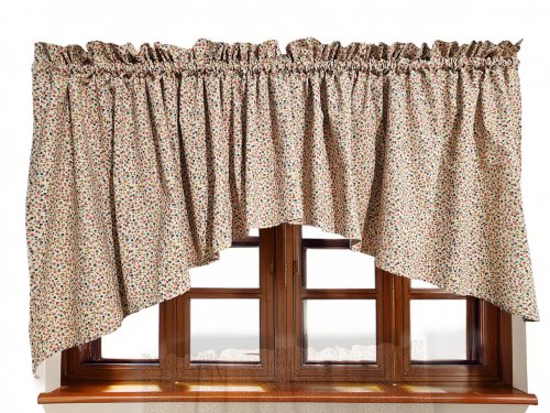 ZESTAW LAMBREKIN + ZAZDROSTKA BEŻ KOLOROWE KWIATUSZKI 2