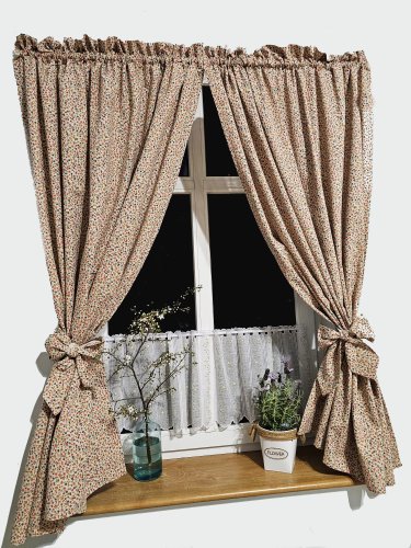 ZAKOSTYL ZASŁONY + ZAZDROSTKA  KOLOROWE KWIATUSZKI