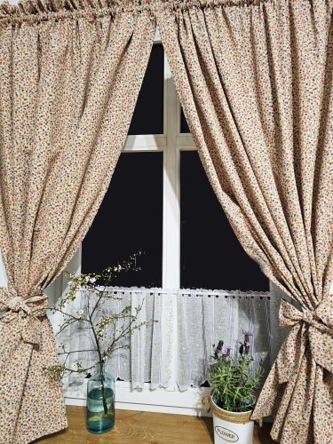 ZAKOSTYL ZASŁONY + ZAZDROSTKA  KOLOROWE KWIATUSZKI