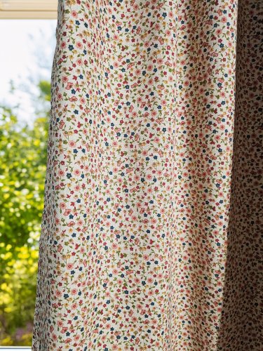 ZASŁONA NATURAL BEŻ KOLOROWE KWIATUSZKI 