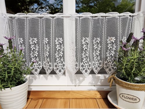 ZAZDROSTKA ŻAKARD PANEL KWIATUSZKI 40cm (cena za 0,50mb)