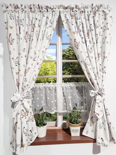 ZAKOSTYL ZASŁONY + ZAZDROSTKA KOKO KURY PLAMOODPORNA