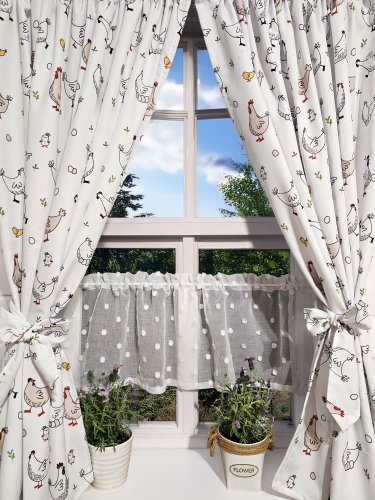 ZAKOSTYL ZASŁONY + ZAZDROSTKA KOKO KURY PLAMOODPORNA