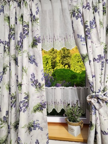 Zakostyl zasłony + zazdrostka + lambrekin lawenda