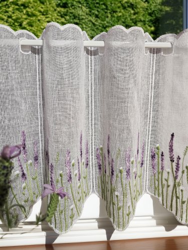 ZAKOSTYL ZASŁONY + ZAZDROSTKA LAWENDA BUKIETY PLAMOODPORNA