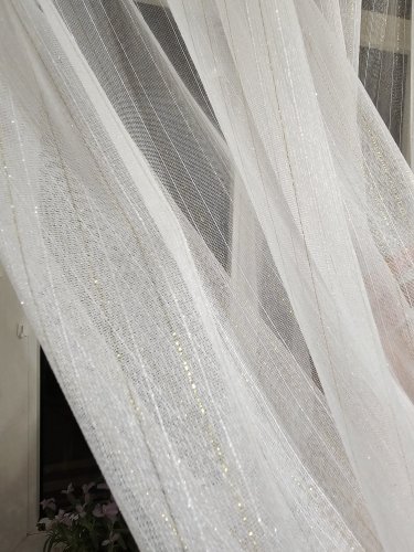 FIRANA FANTAZYJNA TŁO BIEL ZŁOTO OŁ. 300CM