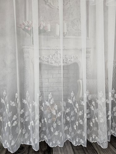 FIRANA GOTOWA MARKIZETA HAFTOWANA LISTKI 380cm szer./250cm wys.