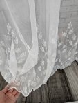 Firana gotowa markizeta haftowana listki 380cm szer./250cm wys.