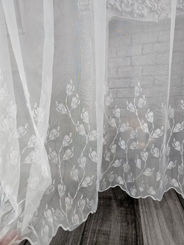 FIRANA GOTOWA MARKIZETA HAFTOWANA LISTKI 380cm szer./250cm wys.