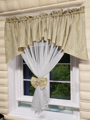 FIRANA GOTOWA ZŁOTY LAMBREKIN FIRANA ZŁOTE NITKI 300cm/160cm 