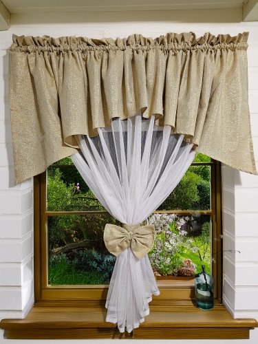 FIRANA GOTOWA ZŁOTY LAMBREKIN FIRANA ZŁOTE NITKI 300cm/160cm 