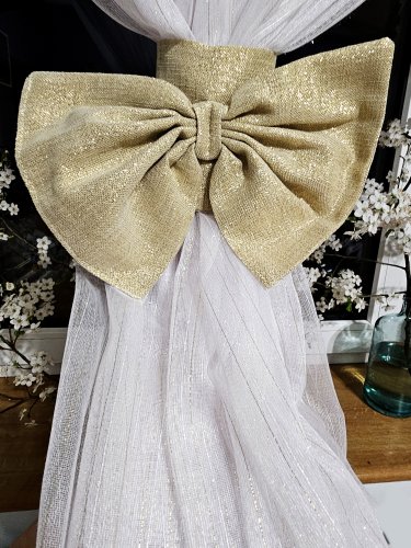 FIRANA GOTOWA ZŁOTY LAMBREKIN FIRANA ZŁOTE NITKI 300cm/160cm 