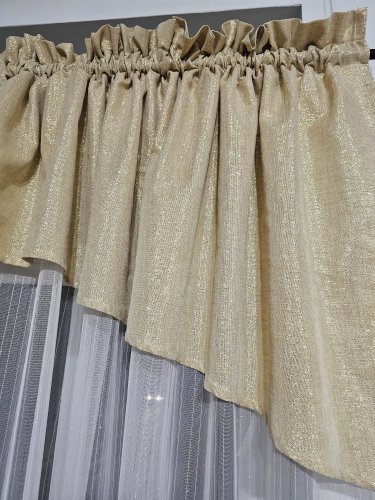 FIRANA GOTOWA ZŁOTY LAMBREKIN FIRANA ZŁOTE NITKI 300cm/160cm 