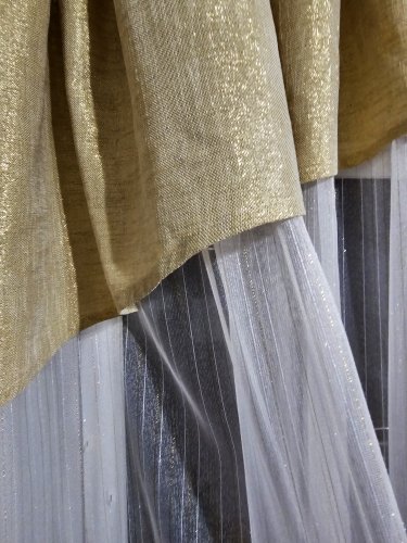 FIRANA GOTOWA ZŁOTY LAMBREKIN FIRANA ZŁOTE NITKI 300cm/160cm 