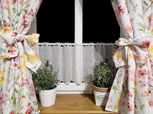 ZAKOSTYL ZASŁONY + ZAZDROSTKA + LAMBREKIN WIOSNA KWIATY