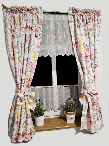 ZAKOSTYL ZASŁONY + ZAZDROSTKA + LAMBREKIN WIOSNA KWIATY