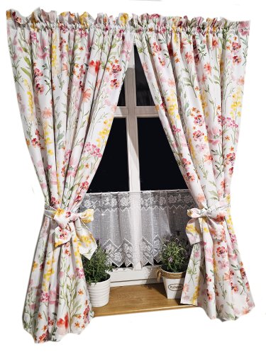 Zakostyl zasłony + zazdrostka wiosna kwiaty plamoodporna