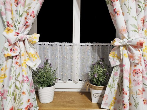 ZAKOSTYL ZASŁONY + ZAZDROSTKA + LAMBREKIN WIOSNA KWIATY