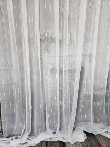 FIRANA LINIE PION SZCZOTKI  TŁO BIEL SREBRO OŁ. 300CM