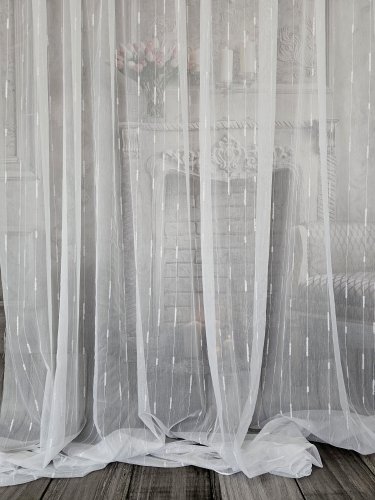 FIRANA LINIE PION SZCZOTKI  TŁO BIEL SREBRO OŁ. 300CM