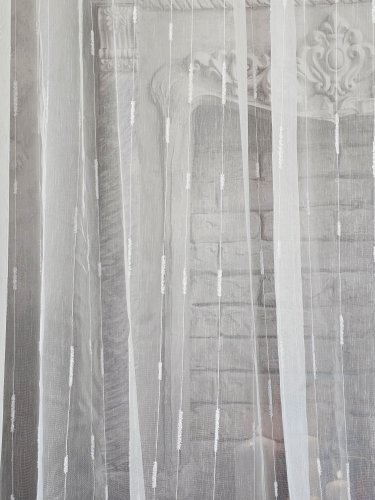 FIRANA LINIE PION SZCZOTKI  TŁO BIEL SREBRO OŁ. 300CM