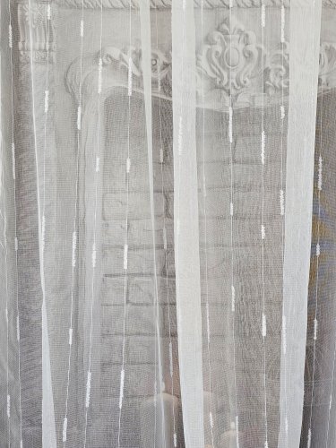 FIRANA LINIE PION SZCZOTKI  TŁO BIEL SREBRO OŁ. 300CM