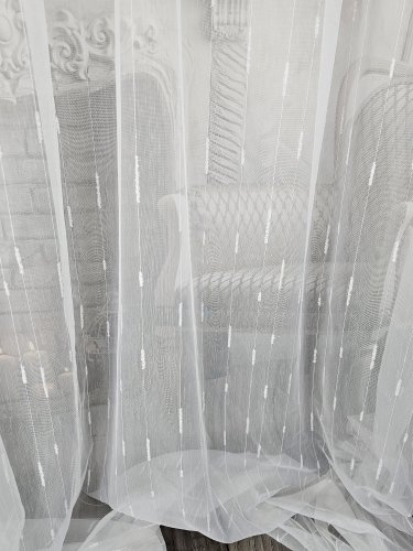 FIRANA LINIE PION SZCZOTKI  TŁO BIEL ZŁOTO OŁ. 300CM