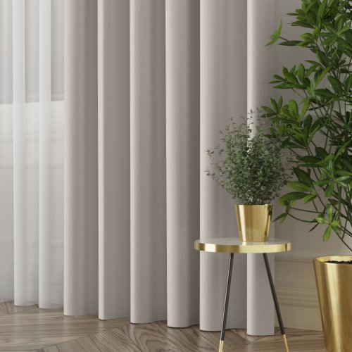 Zasłona greta blackout zaciemniająca max320cm (kolor 002) beżowo szary