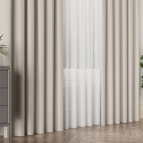 ZASŁONA GRETA BLACKOUT ZACIEMNIAJĄCA max320cm (KOLOR 002) BEŻOWO SZARY