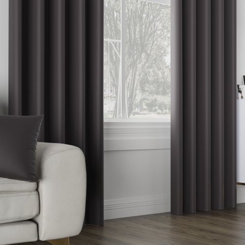 ZASŁONA DONA BLACKOUT ZACIEMNIAJĄCA max280cm (KOLOR 144) CIEMNY CHŁODNY BRĄZOWY