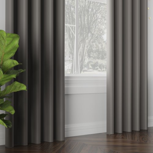 ZASŁONA DONA BLACKOUT ZACIEMNIAJĄCA max280cm (KOLOR 204) CIEPŁY CIEMNY SZARY