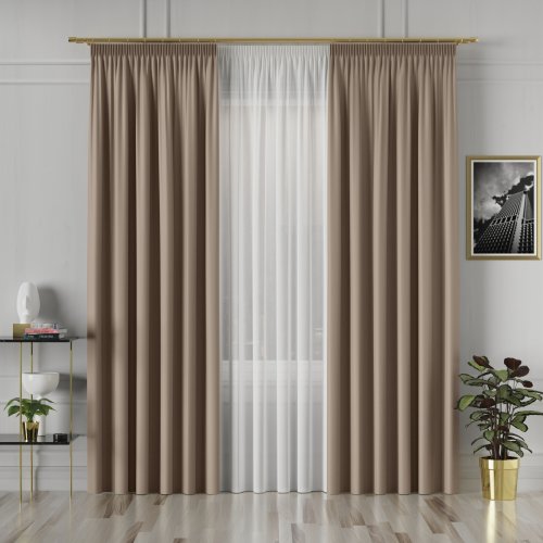 ZASŁONA GRETA BLACKOUT ZACIEMNIAJĄCA max320cm (KOLOR 007) JASNY BRĄZOWY