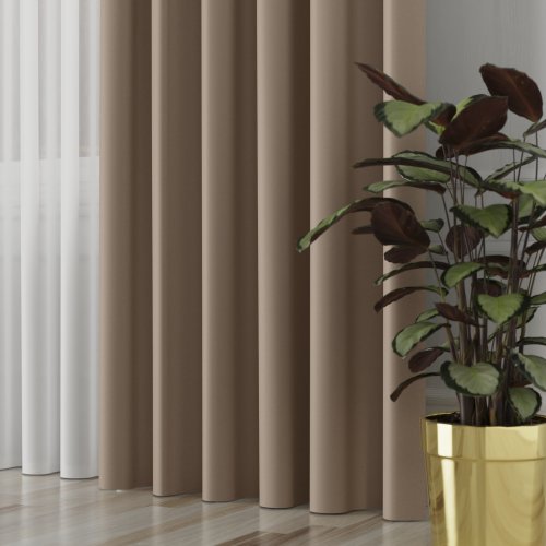 Zasłona greta blackout zaciemniająca max320cm (kolor 007) jasny brązowy