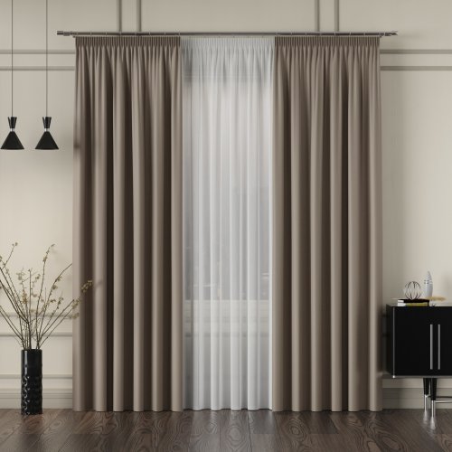 ZASŁONA GRETA BLACKOUT ZACIEMNIAJĄCA max320cm (KOLOR 008) BRĄZOWY