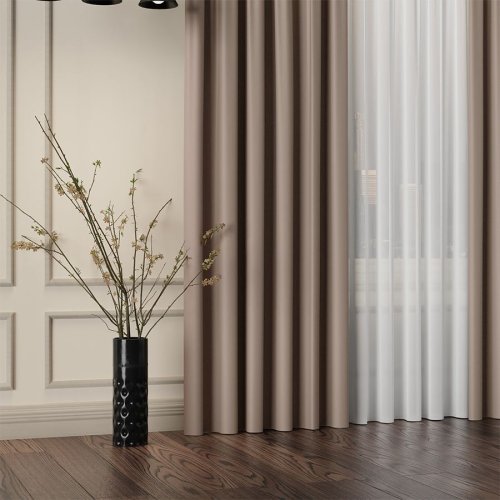 Zasłona greta blackout zaciemniająca max320cm (kolor 008) brązowy