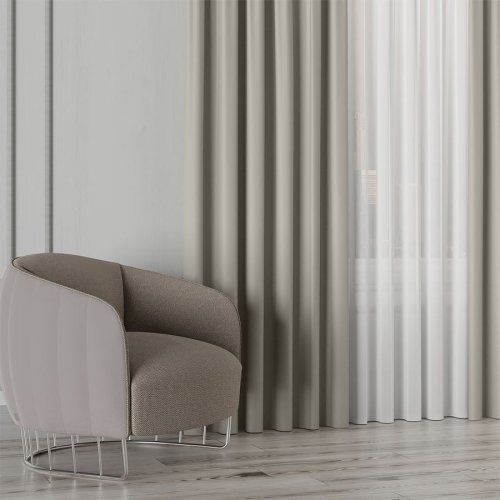 Zasłona greta blackout zaciemniająca max320cm (kolor 010) beżowo szary