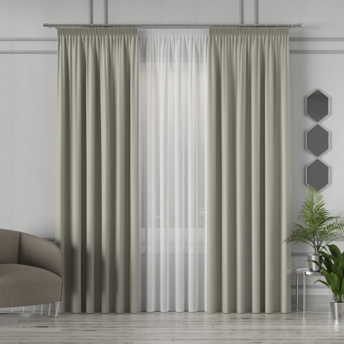 ZASŁONA GRETA BLACKOUT ZACIEMNIAJĄCA max320cm (KOLOR 010) BEŻOWO SZARY