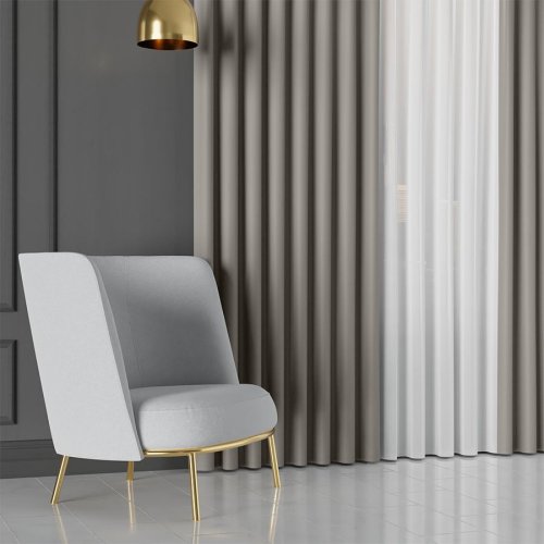 Zasłona greta blackout zaciemniająca max320cm (kolor 011) ciemno beżowo szary