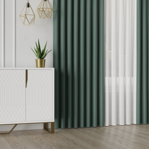 Zasłona greta blackout zaciemniająca max320cm (kolor 017) butelkowy zielony