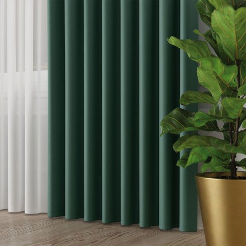 ZASŁONA GRETA BLACKOUT ZACIEMNIAJĄCA max320cm (KOLOR 017) BUTELKOWY ZIELONY