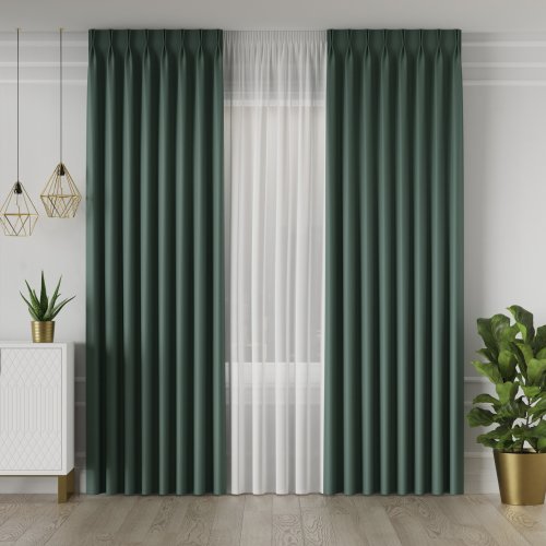 ZASŁONA GRETA BLACKOUT ZACIEMNIAJĄCA max320cm (KOLOR 017) BUTELKOWY ZIELONY