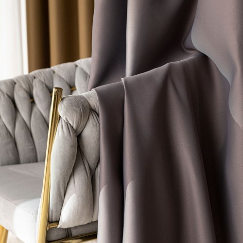 ZASŁONA BLACKOUT ZACIEMNIAJĄCA140CM/250CM PRZELOTKA (KOLOR 204) CIEPŁY CIEMNY SZARY