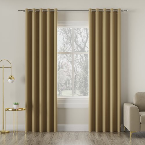 ZASŁONA DONA BLACKOUT ZACIEMNIAJĄCA max280cm (KOLOR 377) CIEPŁY CIEMNY BEŻOWY